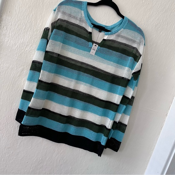 Talbots Striped Tunic Top New sz Medium NWT - Picture 4 of 5